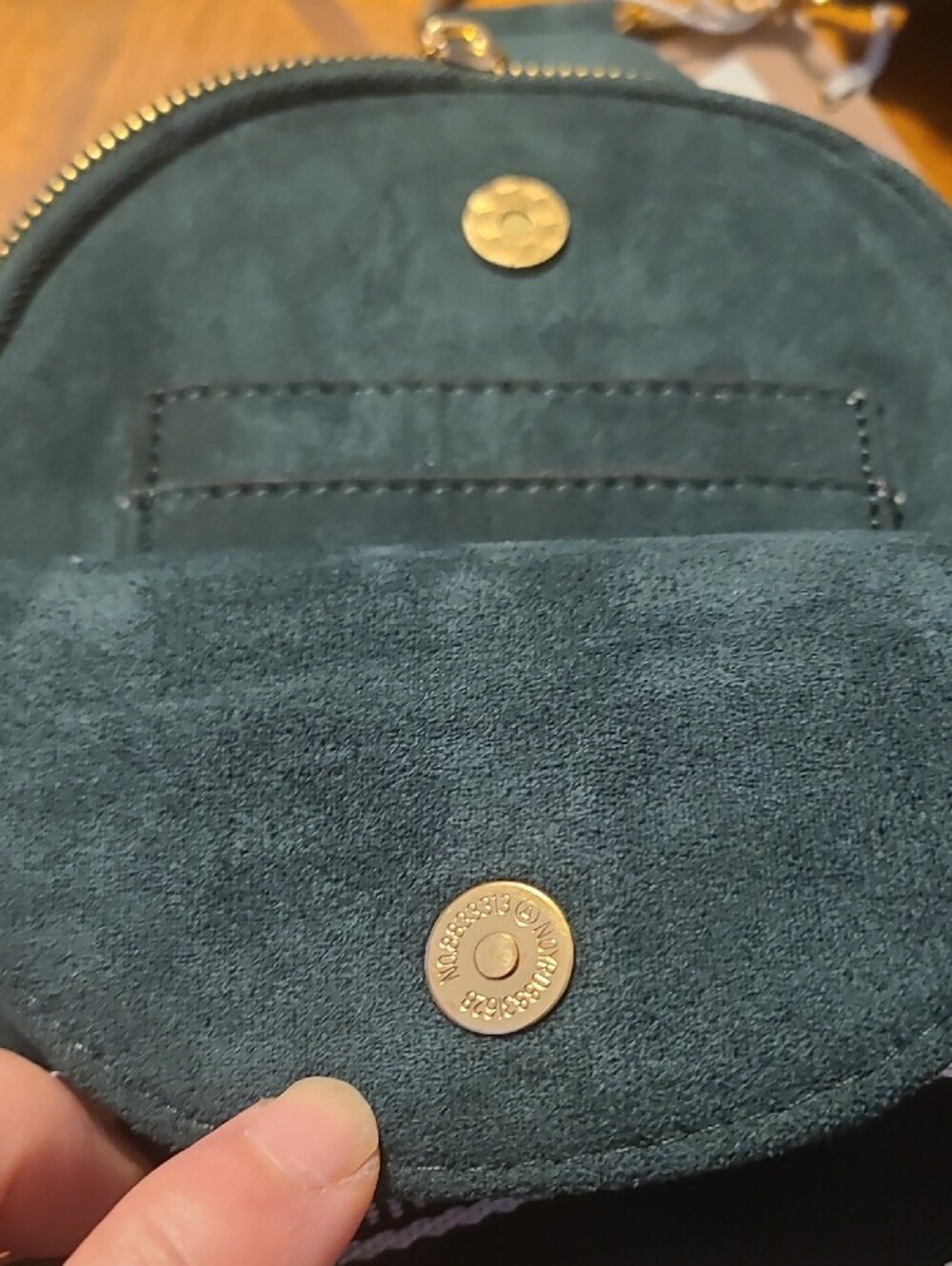 Forest GreenSuede Crossbody Backpack - Picture 4 of 4